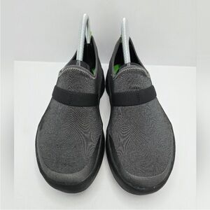 OOFOS | OOmg black gray nylon athleisure slip-on sneakers | WMS 6.5